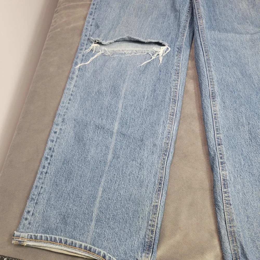 Old Navy Sky-Hi Wide Leg Jeans Womens 10 Extra High‎ Rise Distressed Blue Kiera